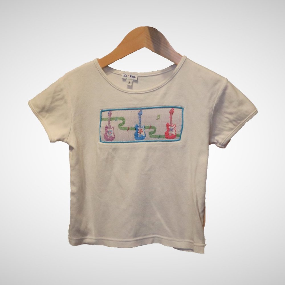Le Top White Smocked Guitar Shirt